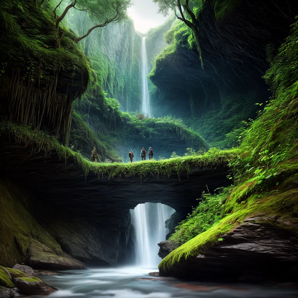 Fotos caverna misteriosa folhagem verde