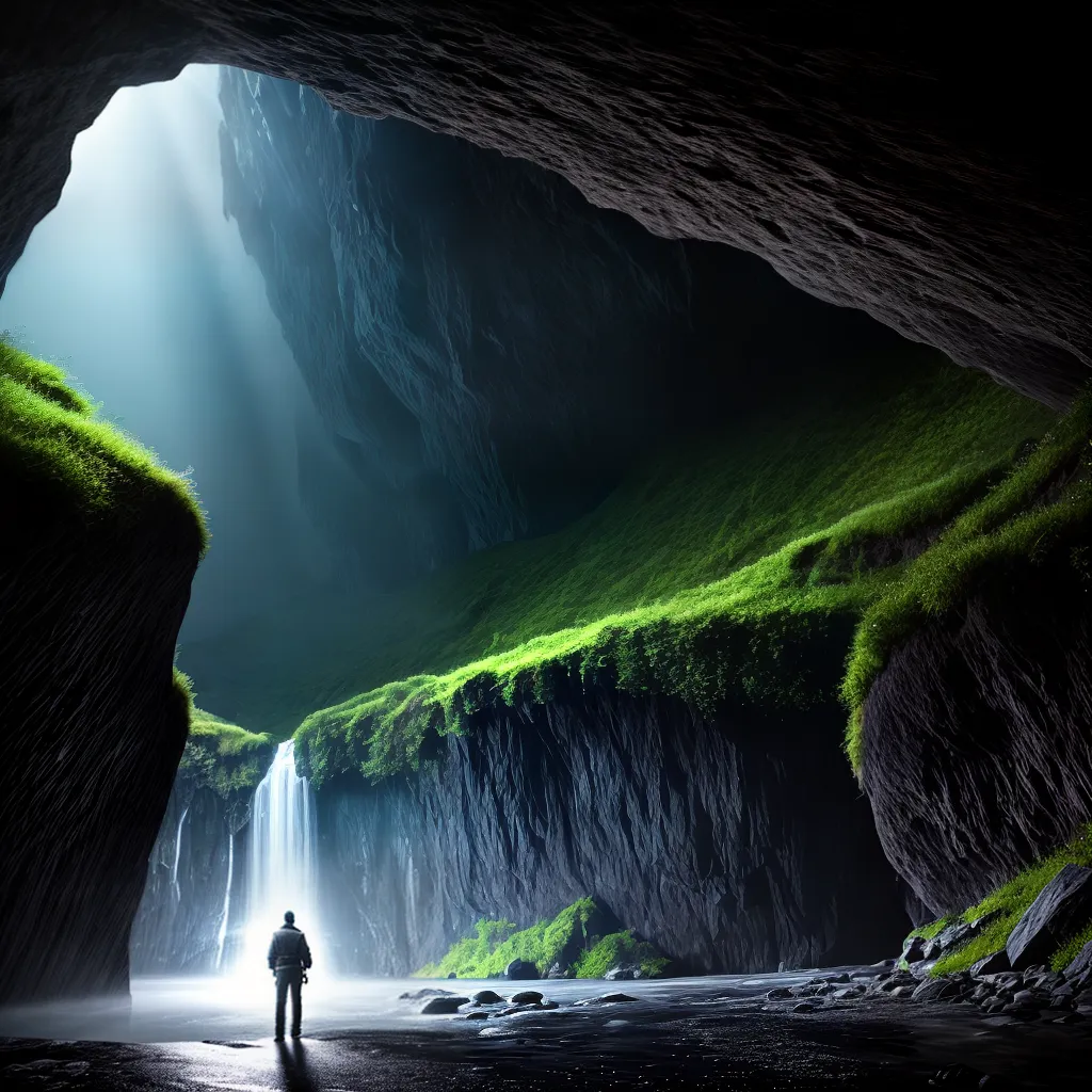 Fotos caverna misteriosa luz incerta