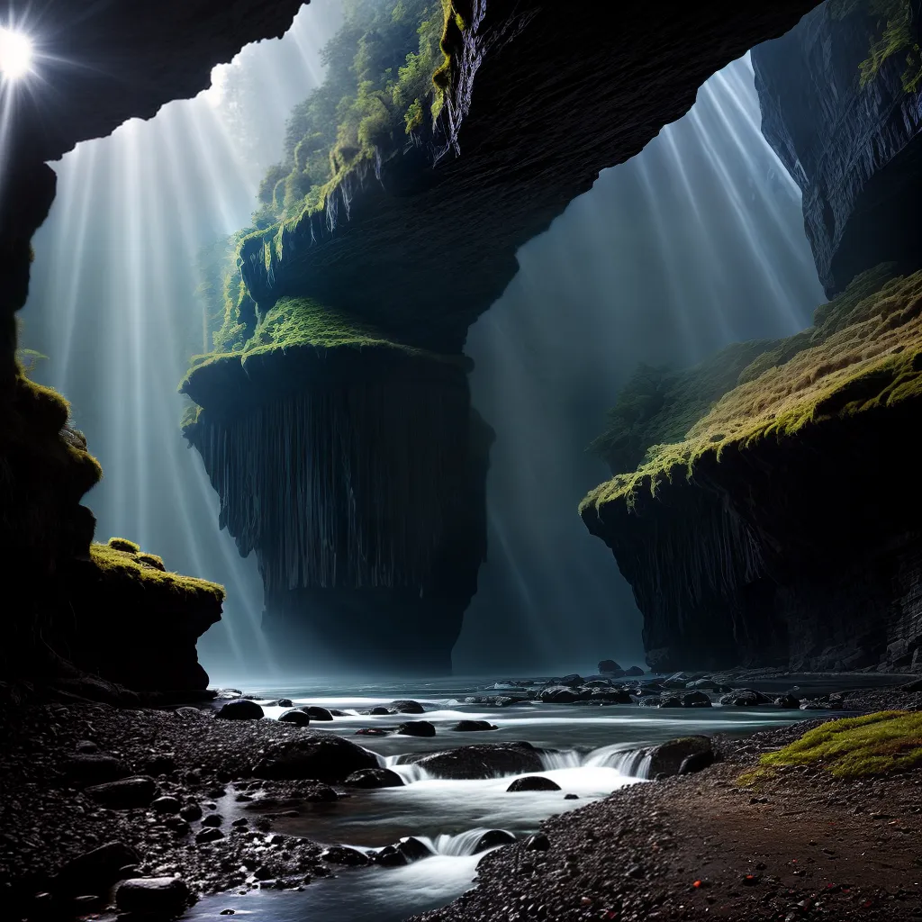 Fotos caverna misteriosa luz natural