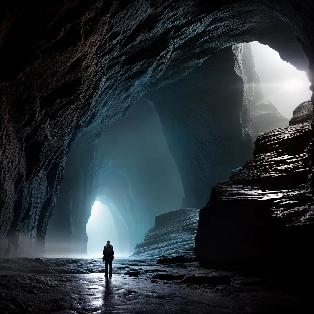 Fotos caverna misteriosa sonhador sombra