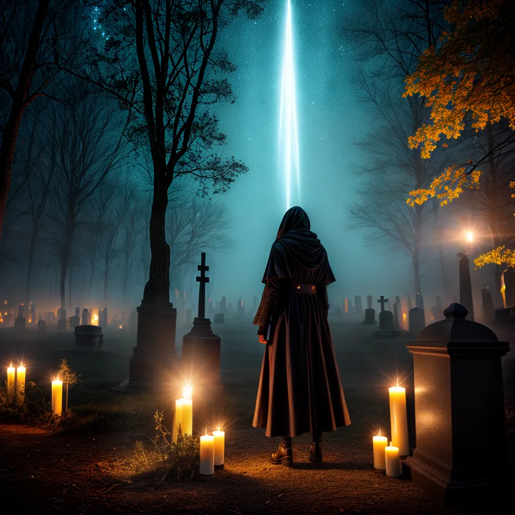Sepultura Iluminada: Entenda o significado de sonhar com cemitérios 2 Fotos cemiterio noite luz misterio