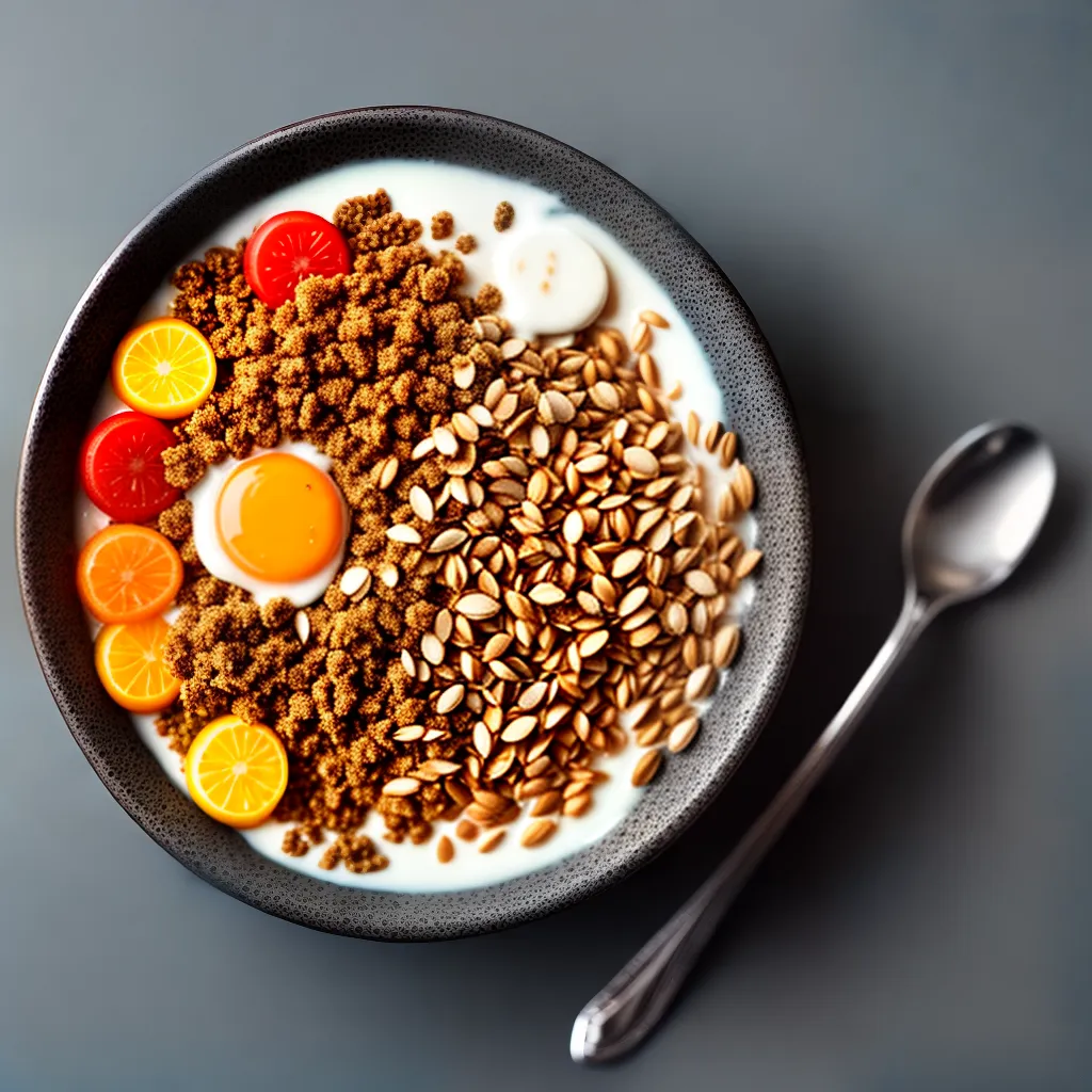 Fotos cereal colorido leite graos sementes