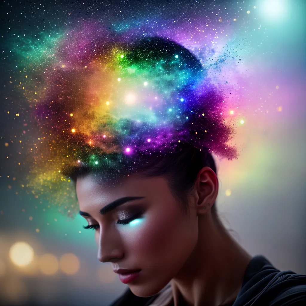 Fotos cerebro colorido sonhos bolhas pensamento