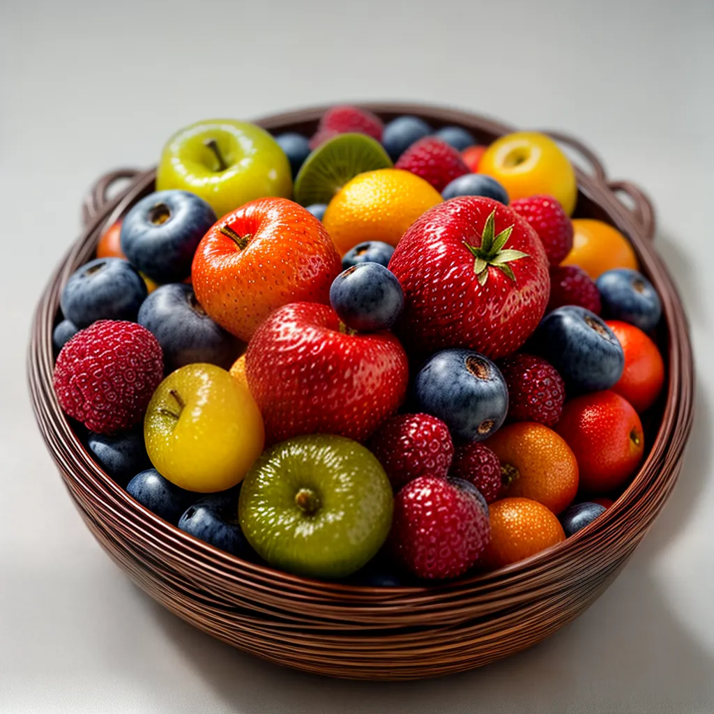 Significado dos Sonhos: Frutas Coloridas e Artesanais 2 Fotos cesta artesanal frutas coloridas