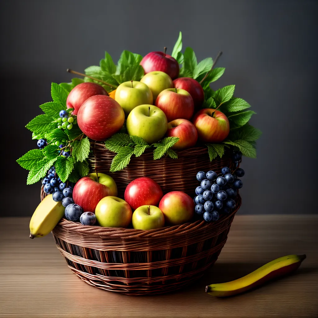Fotos cesta frutas abundancia alegria
