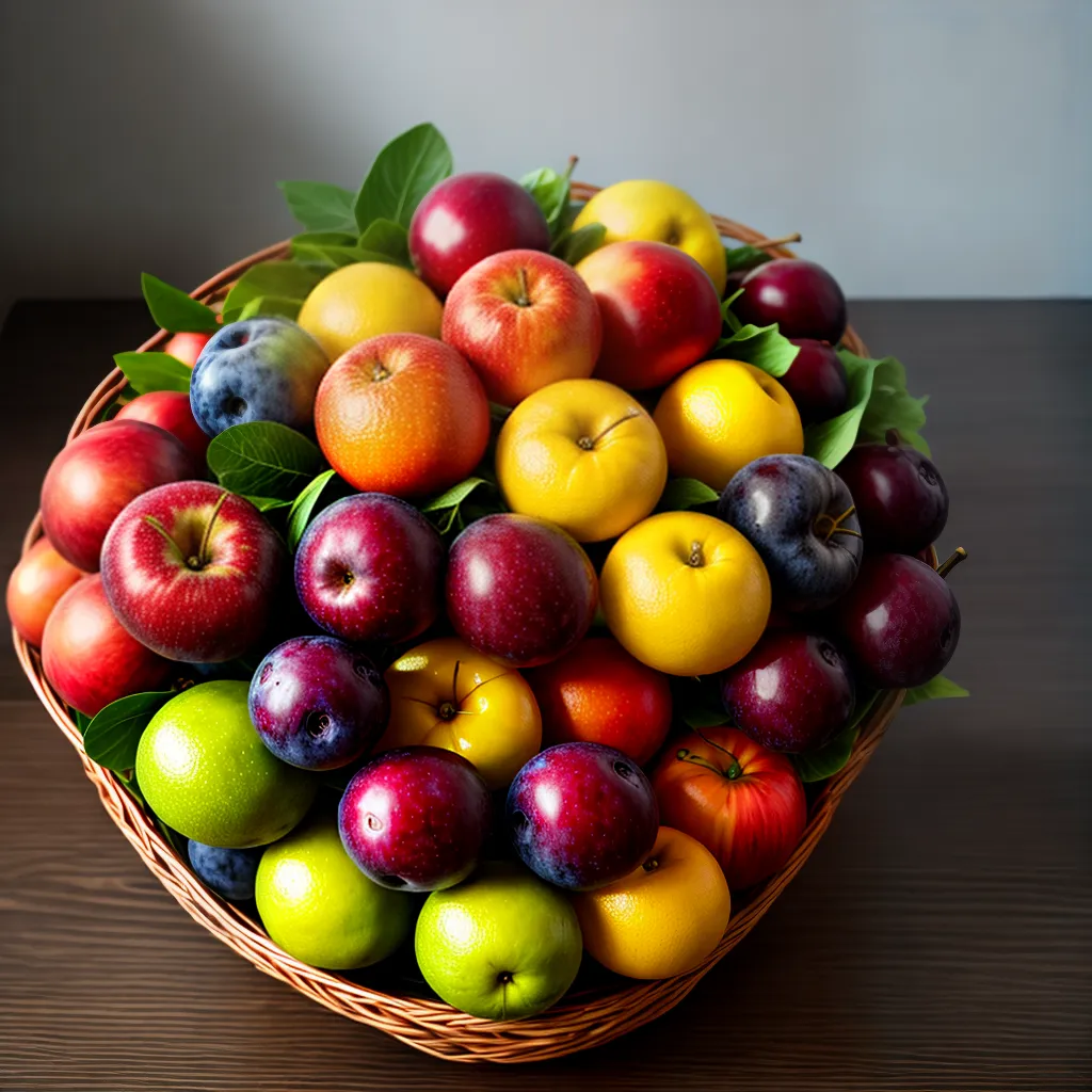 Fotos cesta frutas coloridas gastronomia abundancia