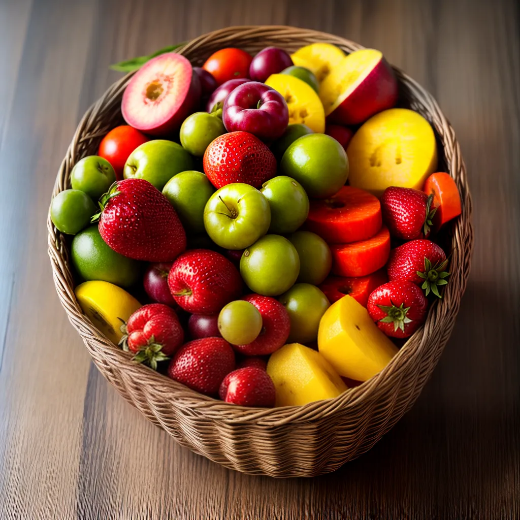 Fotos cesta frutas coloridas locais sonhos