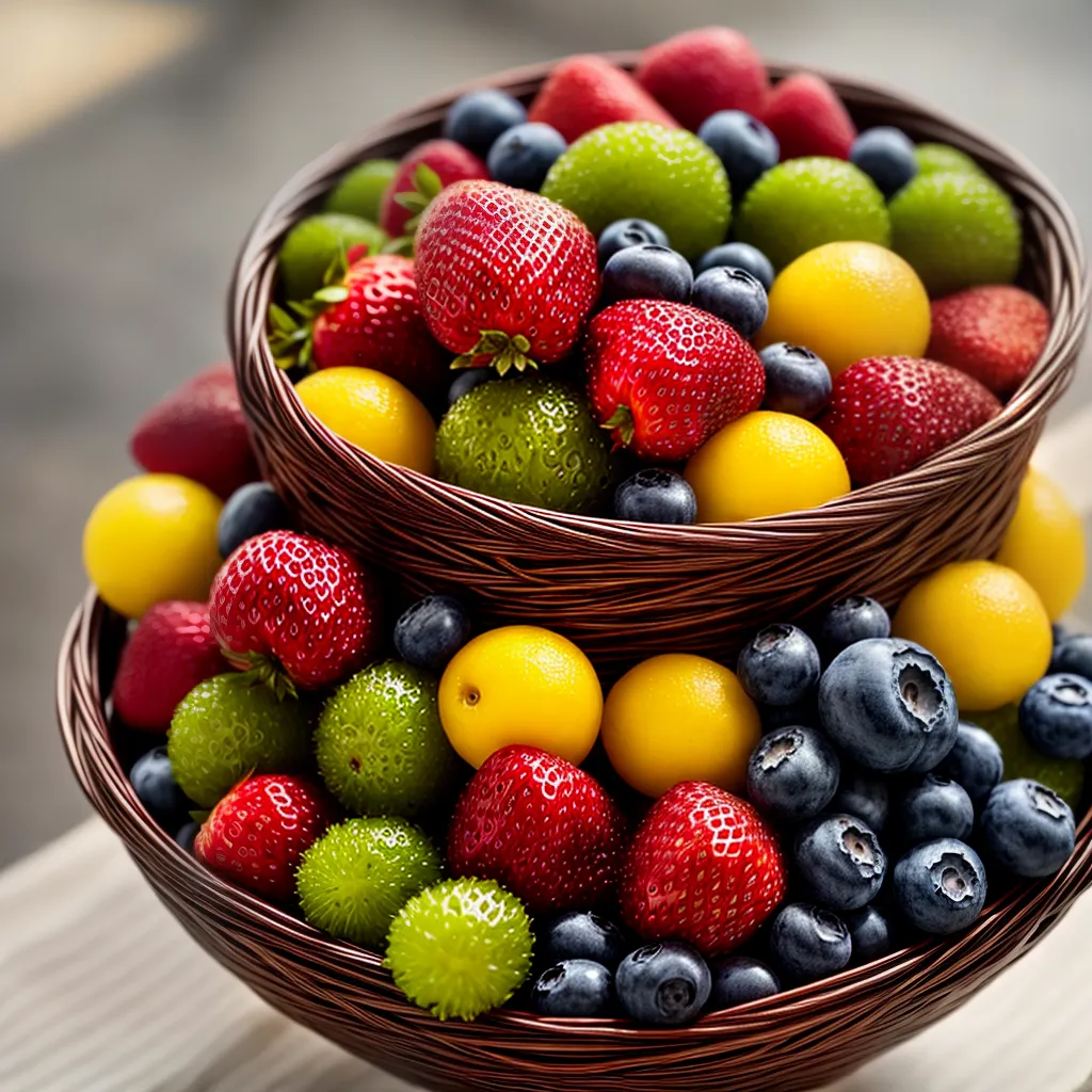 Significado dos Sonhos: Frutas Coloridas e Artesanais 3 Fotos cesta frutas coloridas mercado artesanal
