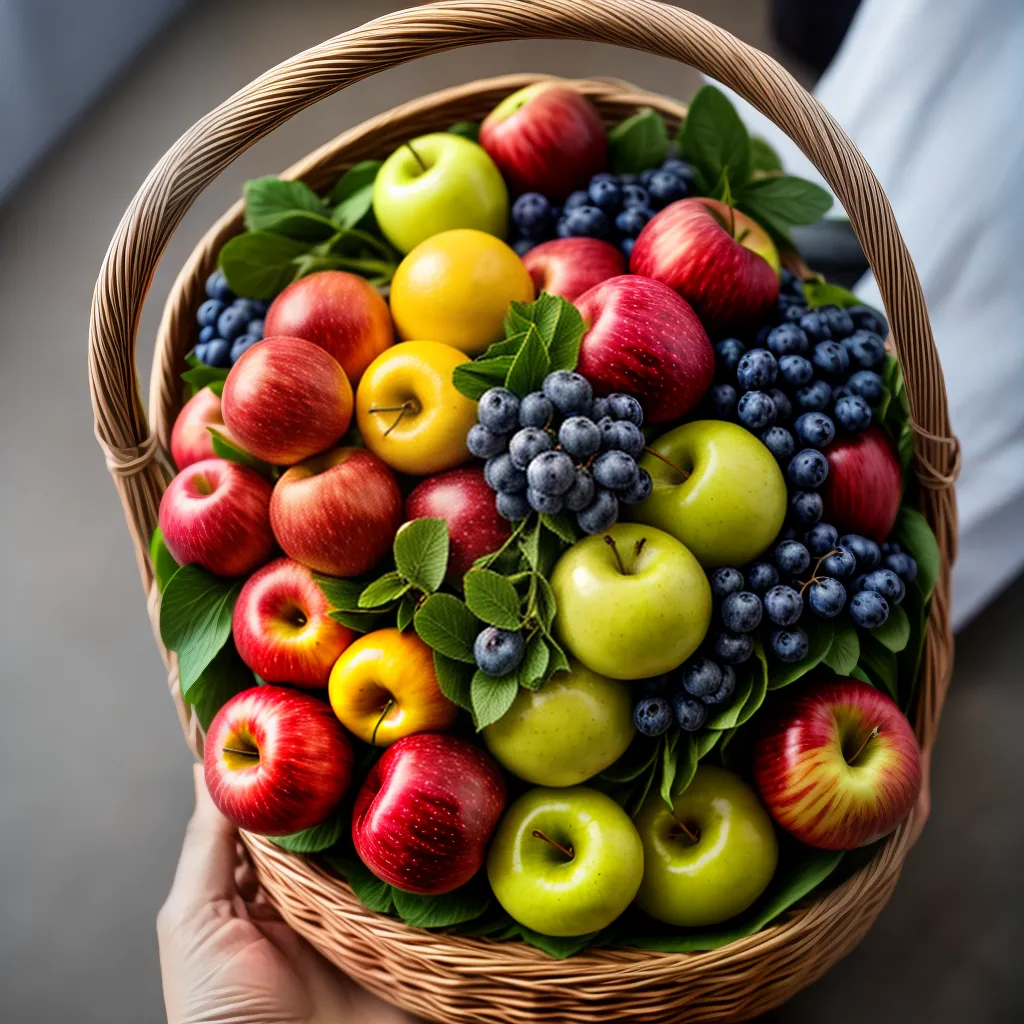 Fotos cesta frutas coloridas sonhos