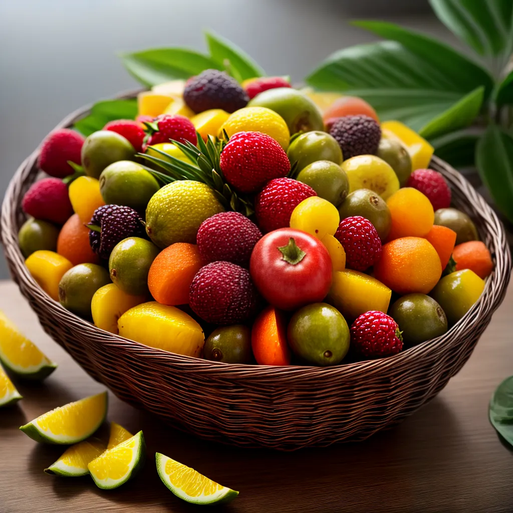 Revelando o Significado de Sonhar com Frutas Tropicais 3 Fotos cesta frutas tropicais cores vivas