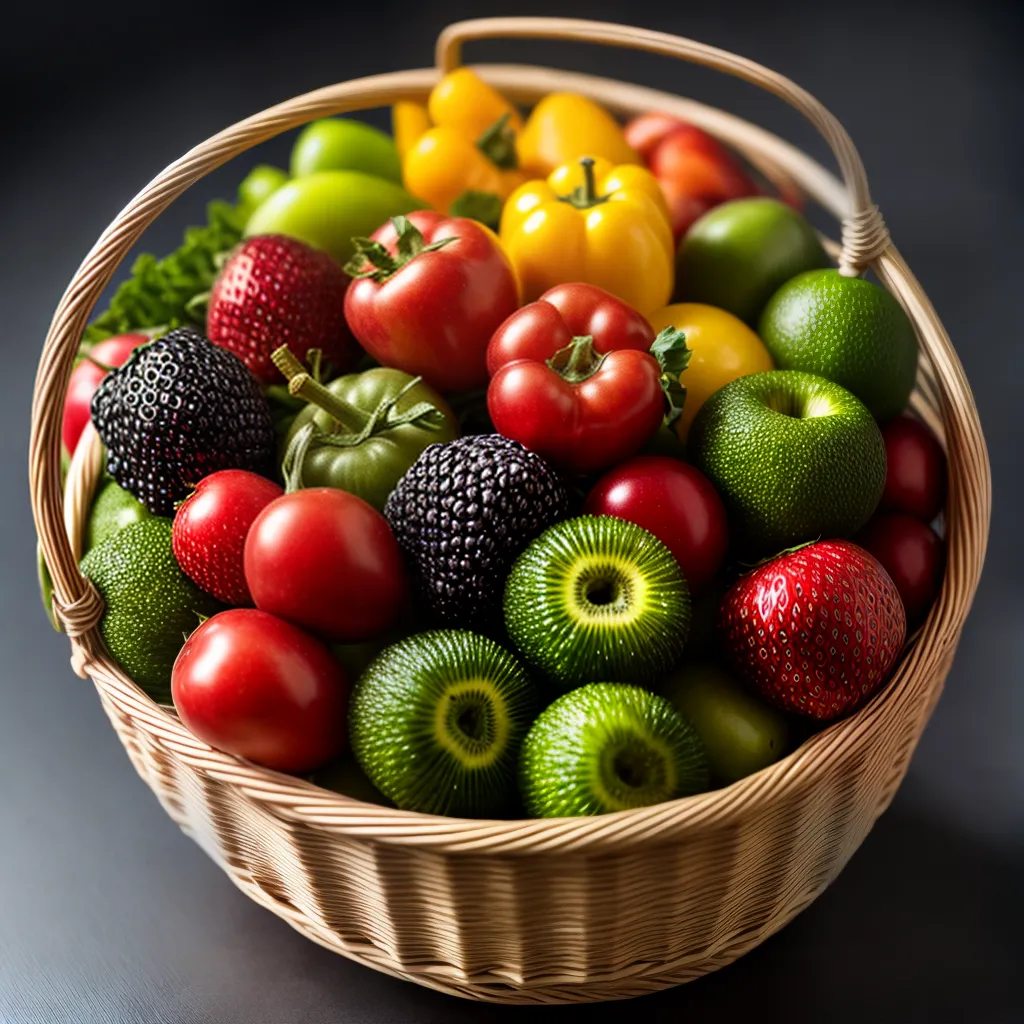 Fotos cesta prosperidade saude frutas legumes