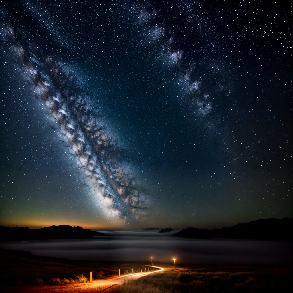 Fotos ceu estrelado caminho luz descoberta