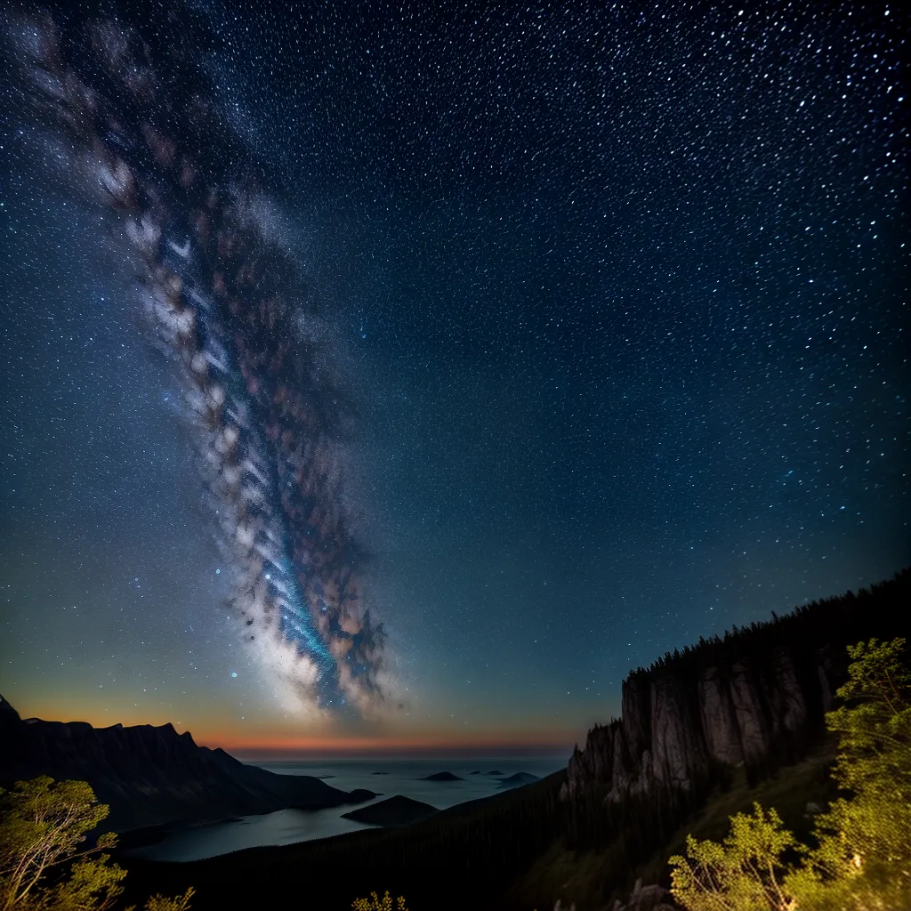 Fotos ceu estrelado lua brilhante espiritualidade