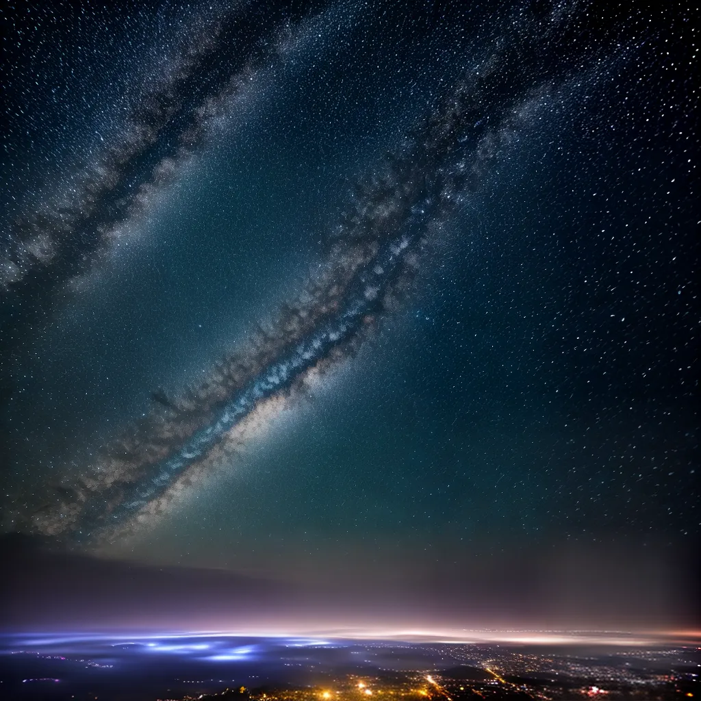 Fotos ceu estrelado noite campo misterio