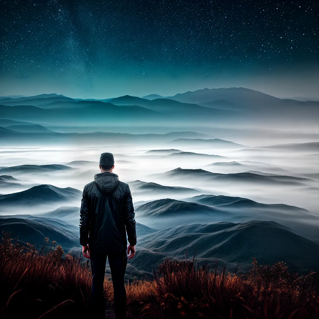 Fotos ceu estrelado pessoa reflexiva sonhos