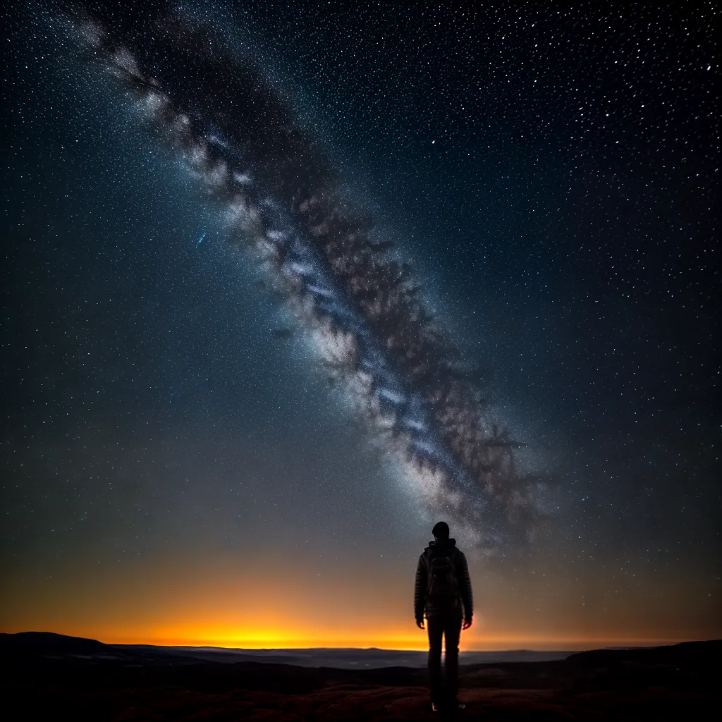 Entre os Mantos da Noite: Descubra o Significado de Sonhar com Escuridão 5 Fotos ceu estrelado silhueta pessoa