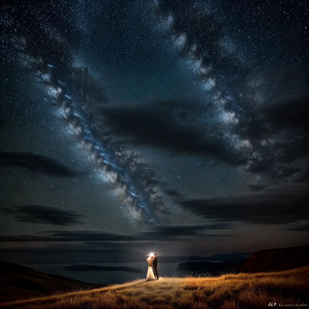 Fotos ceu noturno estrelas nuvens pessoa