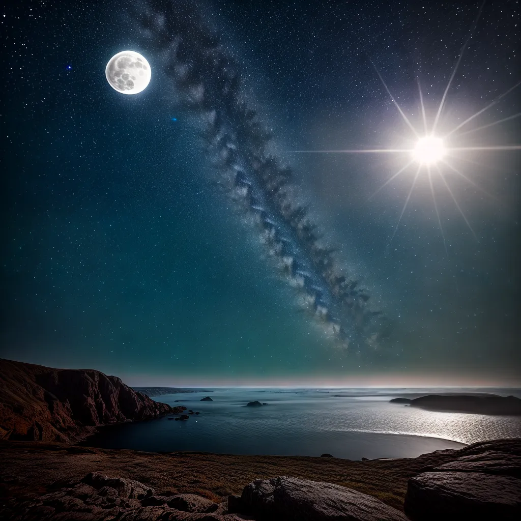 Mistérios dos Sonhos: Descubra o Significado de Sonhar com a Lua Cheia e Estrelas Brilhantes 2 Fotos ceu noturno lua estrelas misterio
