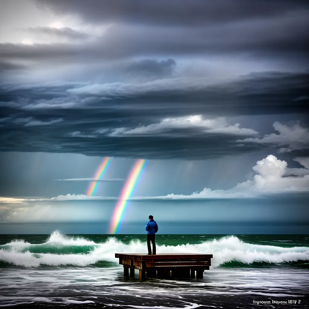 Significado de Sonhar com Água e Nuvens: Explicado 6 Fotos ceu nuvens mar temporal arcoiris