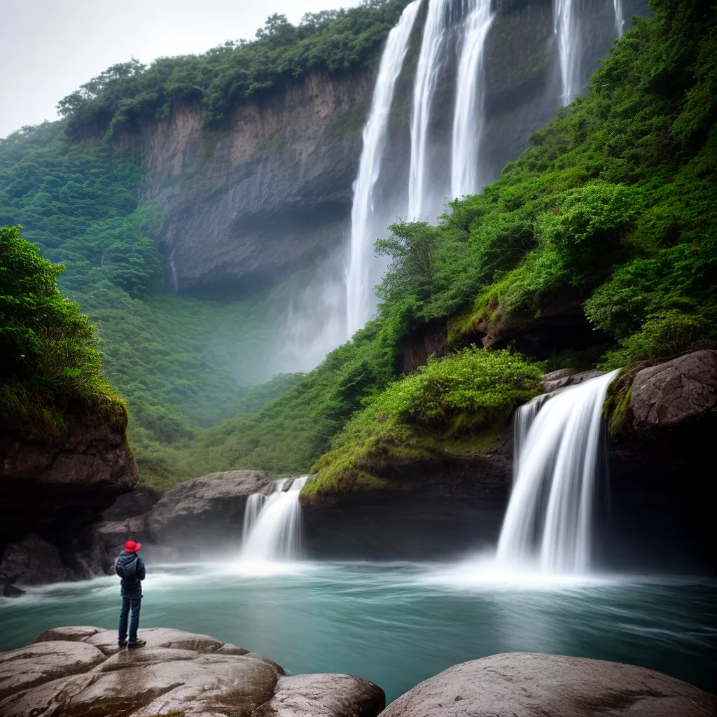 Fotos chuva cachoeira montanha serenidade