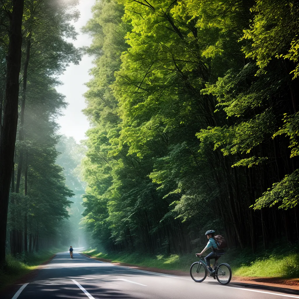 Sonhos com Bicicletas Dizem Sobre o Seu Impacto no Meio Ambiente 2 Fotos ciclismo floresta ceu azul sustentavel