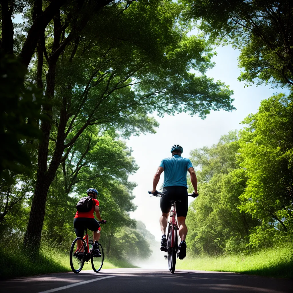 Fotos ciclista sonhador estrada verde