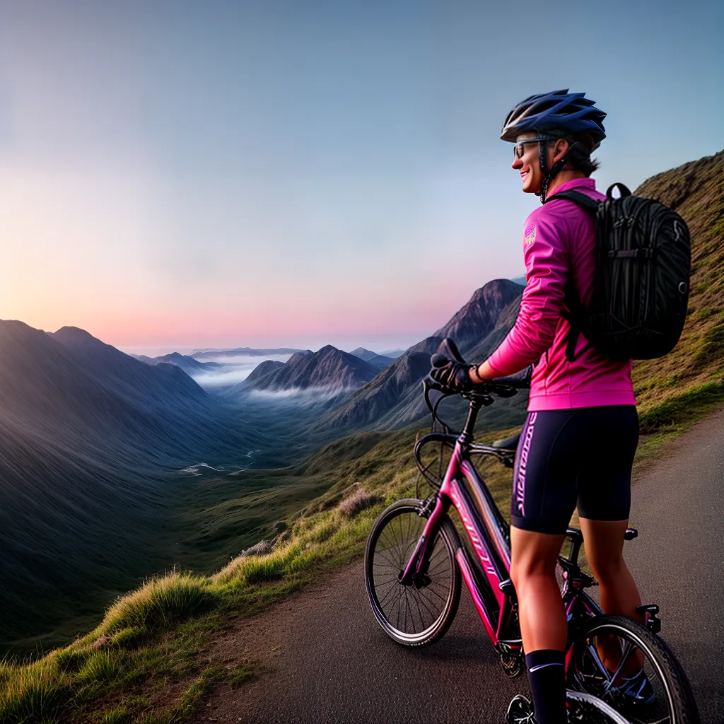 Fotos ciclista trilha colorida sonho