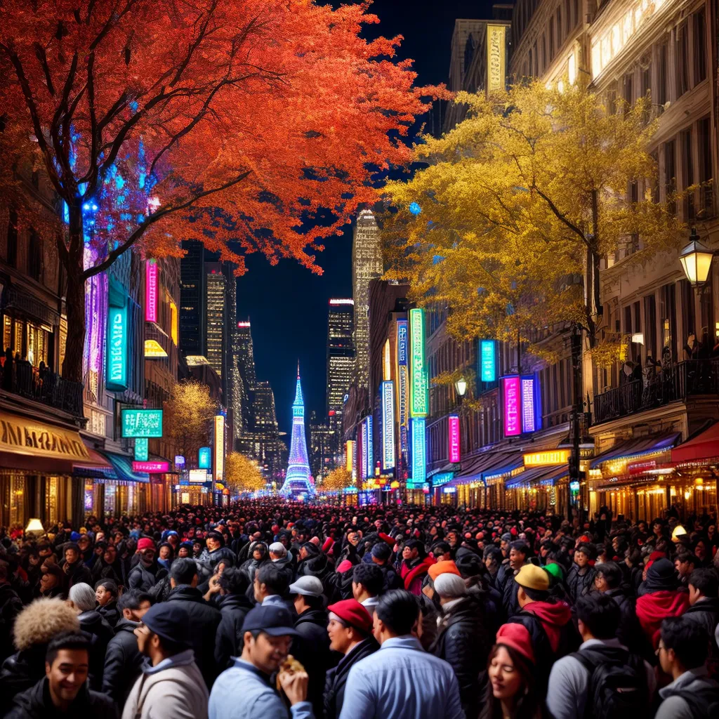 Fotos cidade colorida luzes festivas comunidade