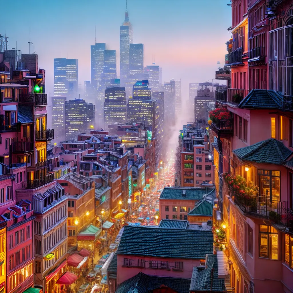 Fotos cidade doce ilustracao magica