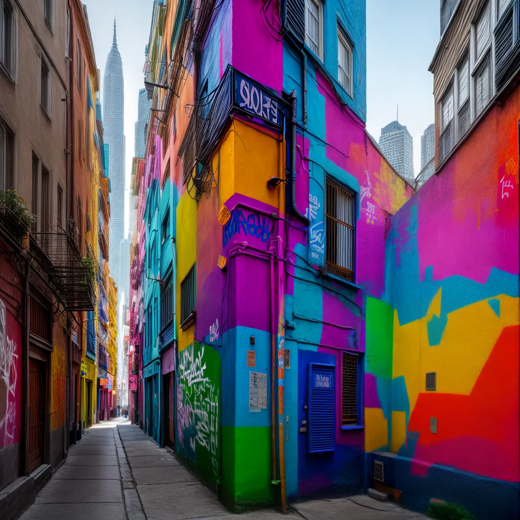 Significado de sonhar com Grafite nas paredes da cidade. 4 Fotos cidade grafite colorido liberdade