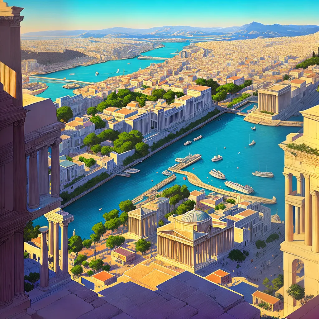 Fotos cidade grega panorama atenas acropole