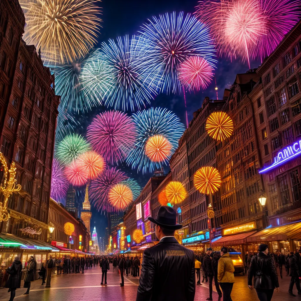 Fotos cidade luzes fogos festa sonho