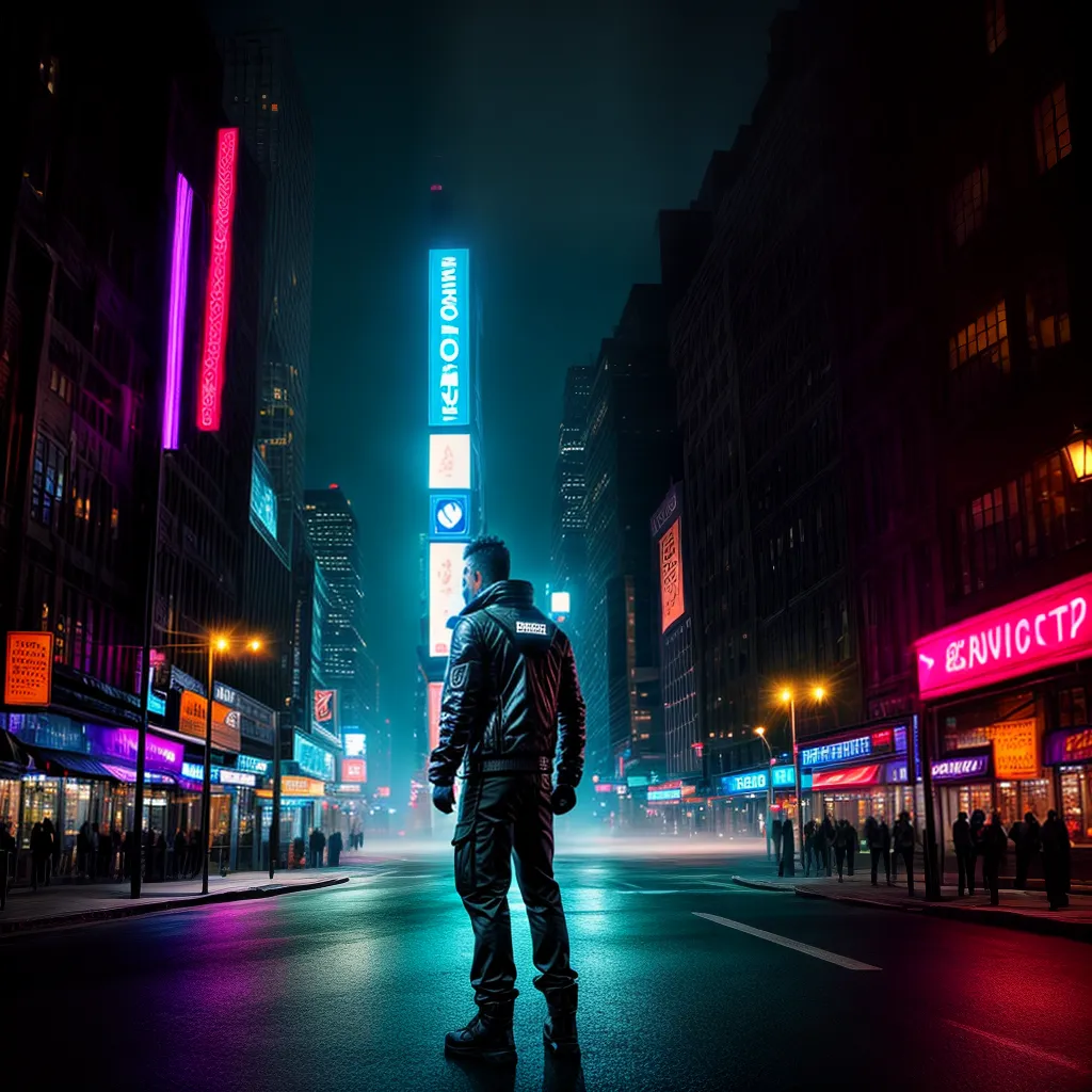 Fotos cidade misteriosa neon sombra caminhada noite