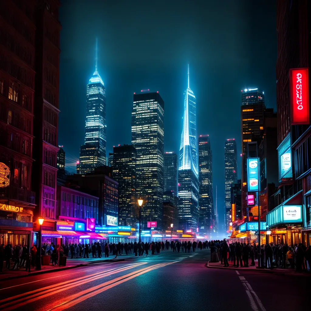 Fotos cidade noturna luzes brilhantes