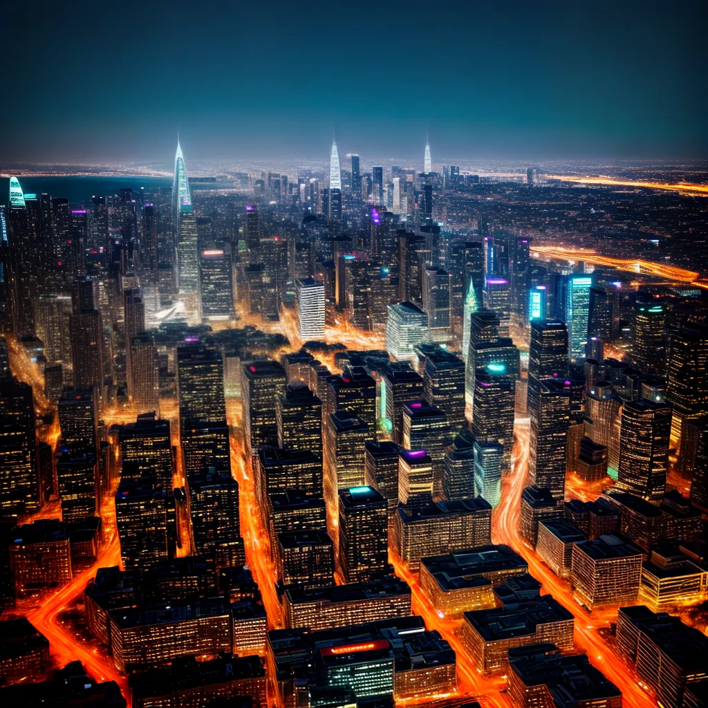 Fotos cidade noturna luzes energia 2