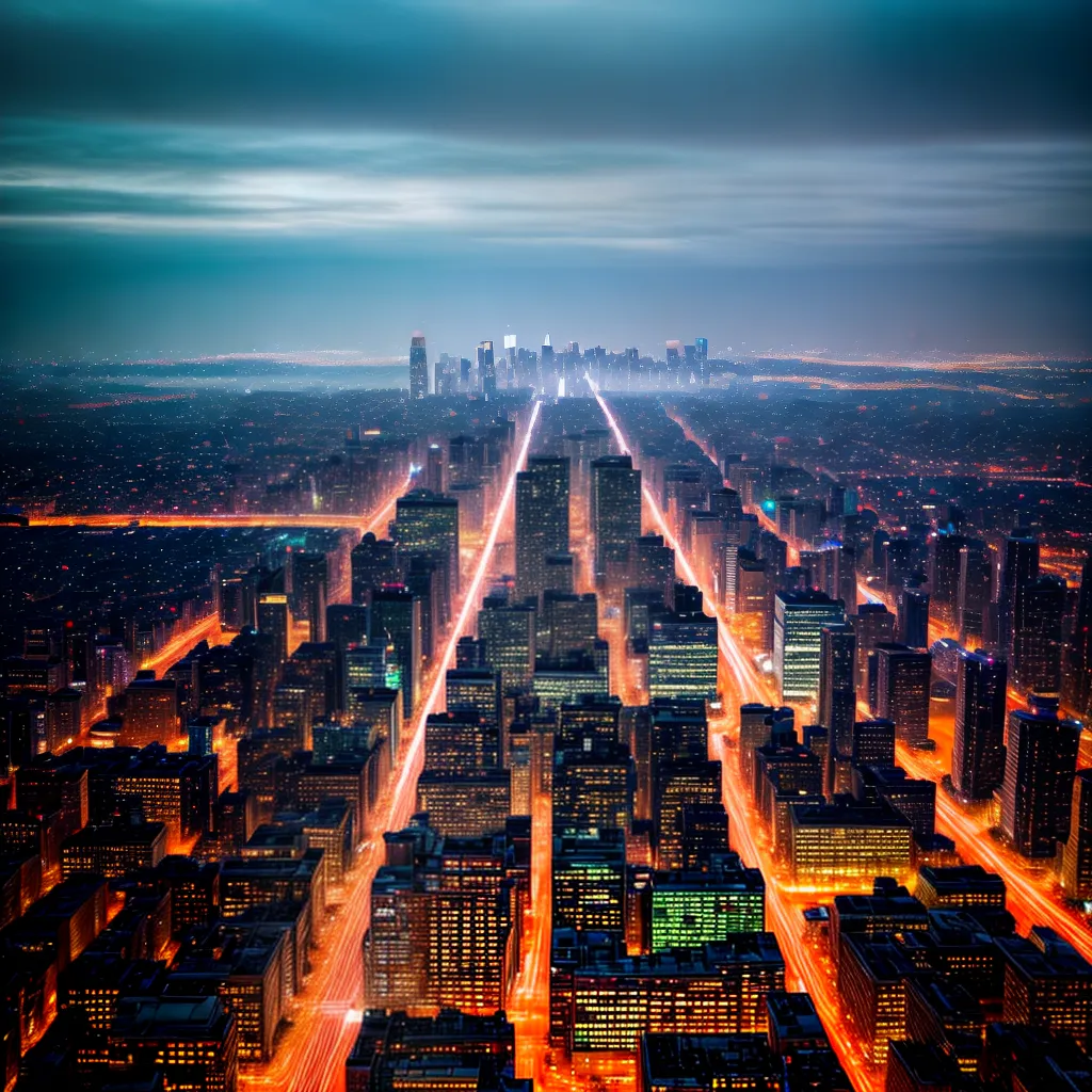 Fotos cidade noturna luzes vibrante energia misterio