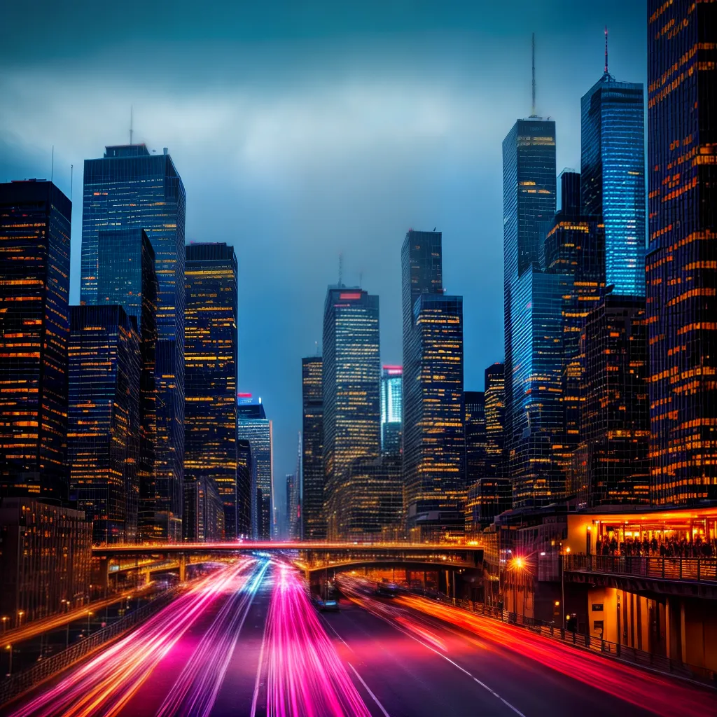 Fotos cidade noturna luzes vibrante sonhos