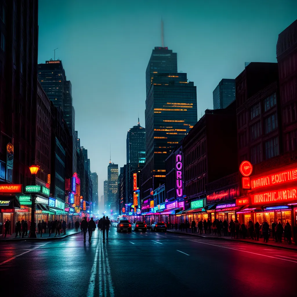 Desvendando o Significado de Sonhar com Vida Noturna 4 Fotos cidade noturna neon silhuetas misterio