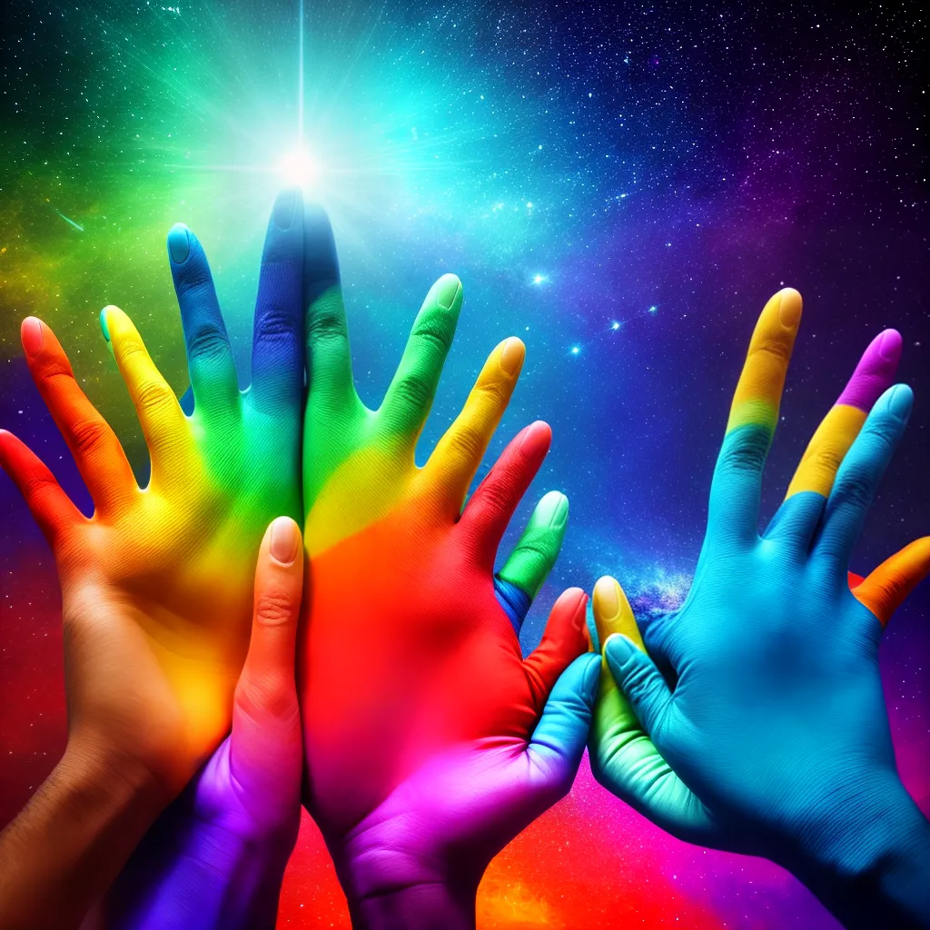 Fotos cinco maos cores numerologia
