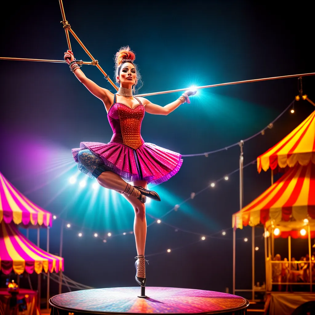 Fotos circo tightrope cores sonhos