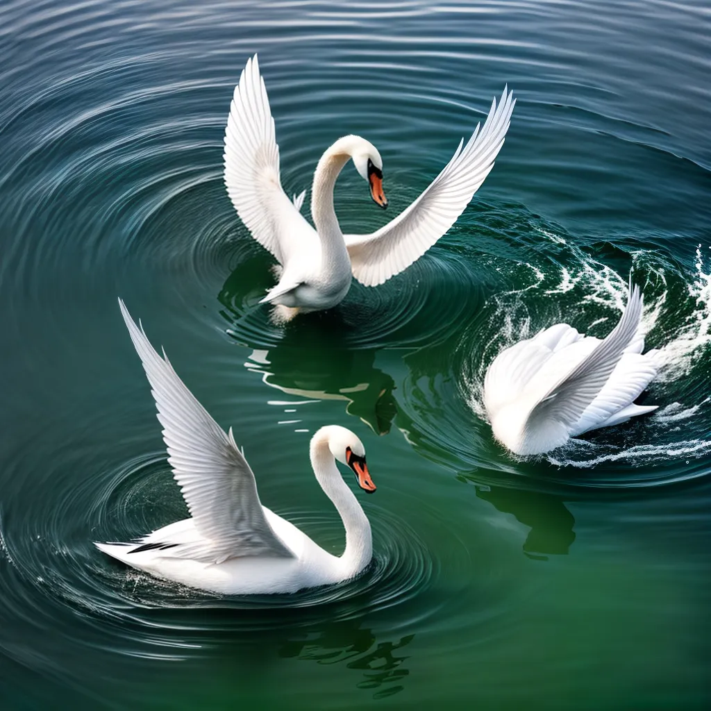 Fotos cisne lagoa tranquila elegancia