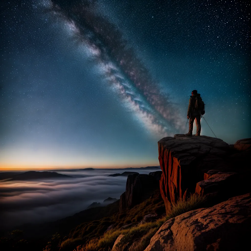 Aprimoramento, ensinamento e aventura: descubra o que significa sonhar com explorar a noite 5 Fotos cliff estrelas silhueta