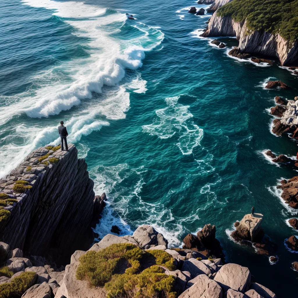 Fotos cliff oceano azul horizonte sonho