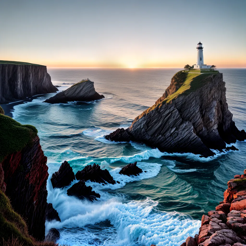 Fotos cliff oceano olhar medo faro