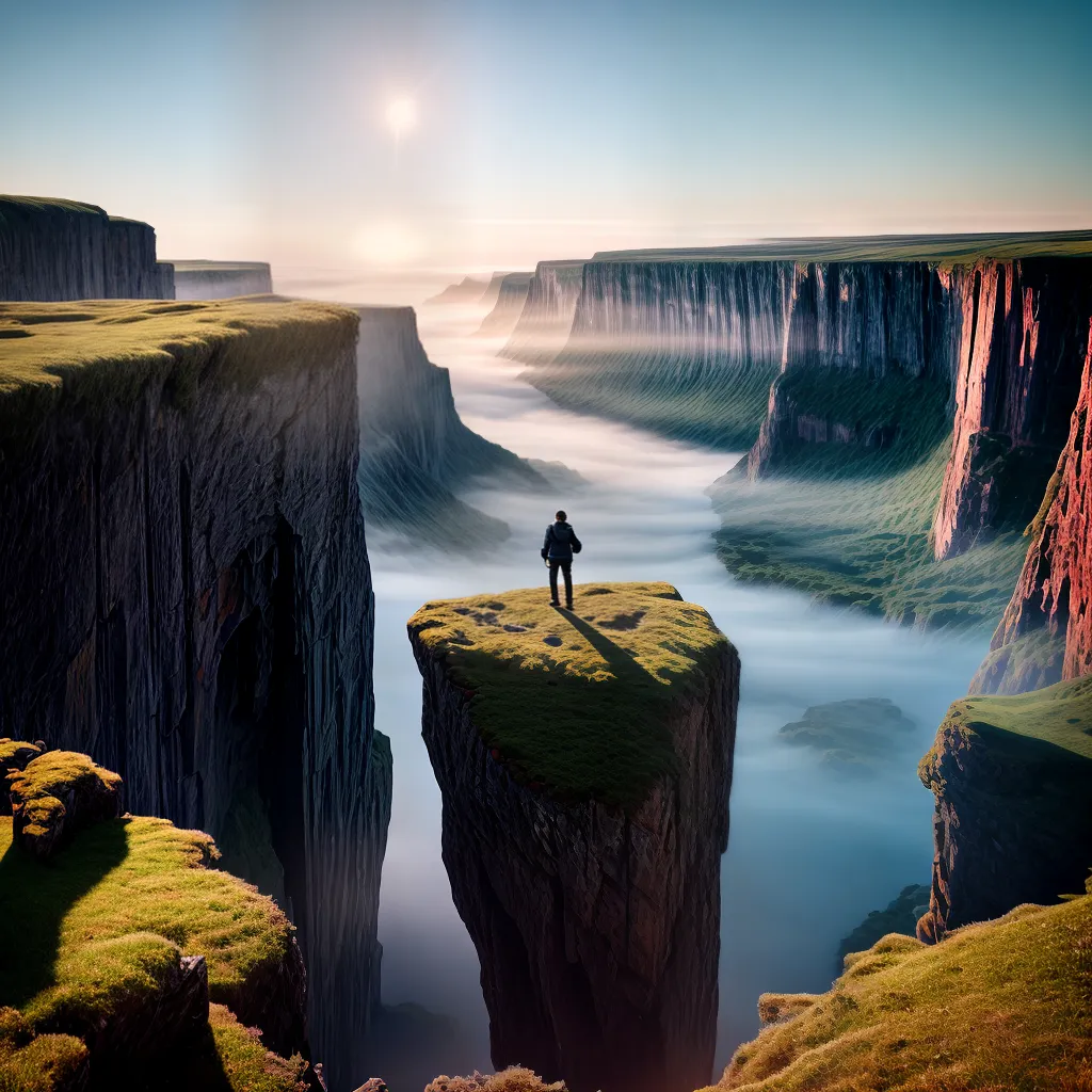 Descubra o Significado Sobrenatural dos Sonhos Geográficos 4 Fotos cliff paisagem surreal lua