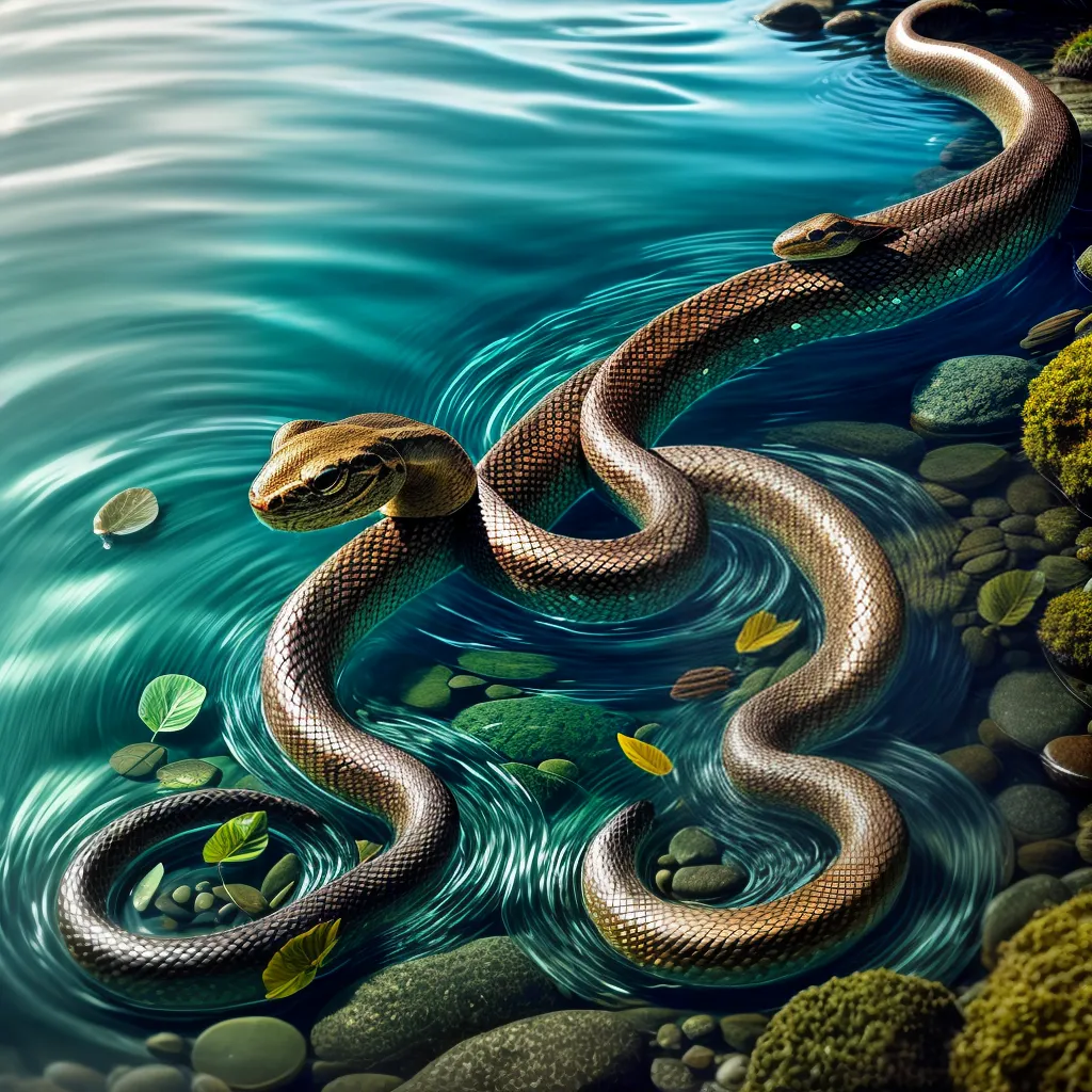 Descubra o Significado dos Sonhos com Serpentes na Água 3 Fotos cobra agua brilho subconsciente
