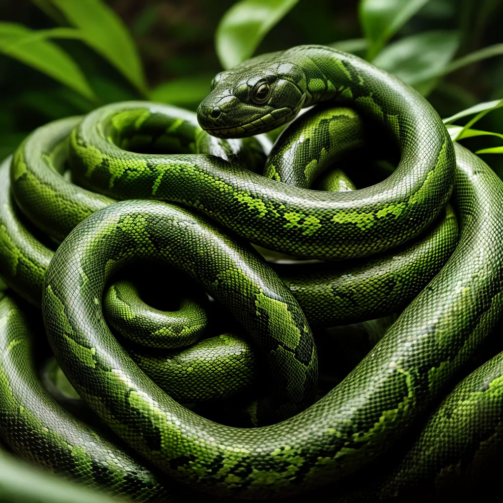 Fotos cobra jungle verde olhos tensao