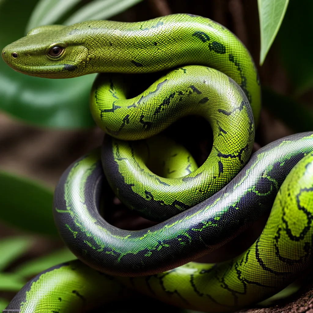 Fotos cobra jungleira verde amarela transformacao