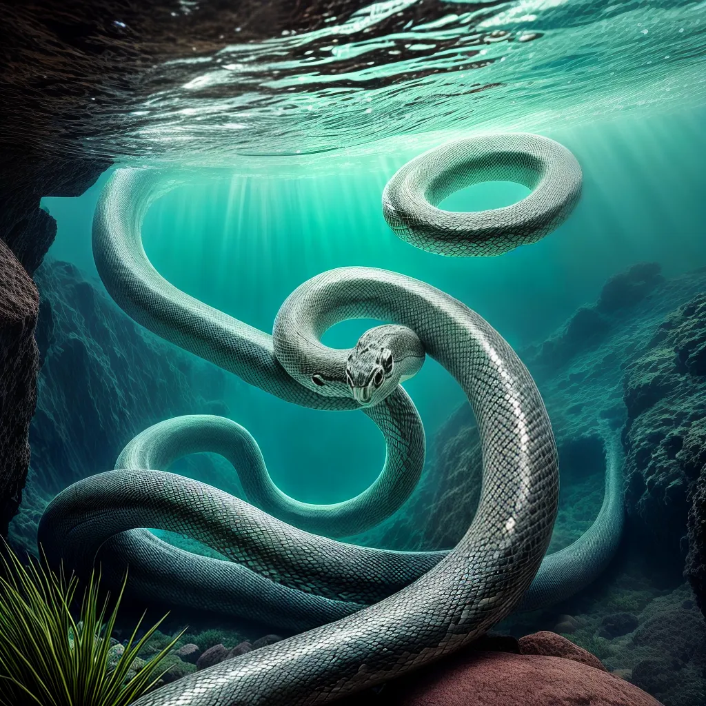 Descubra o Significado dos Sonhos com Serpentes na Água 4 Fotos cobra nadando agua cristalina 2