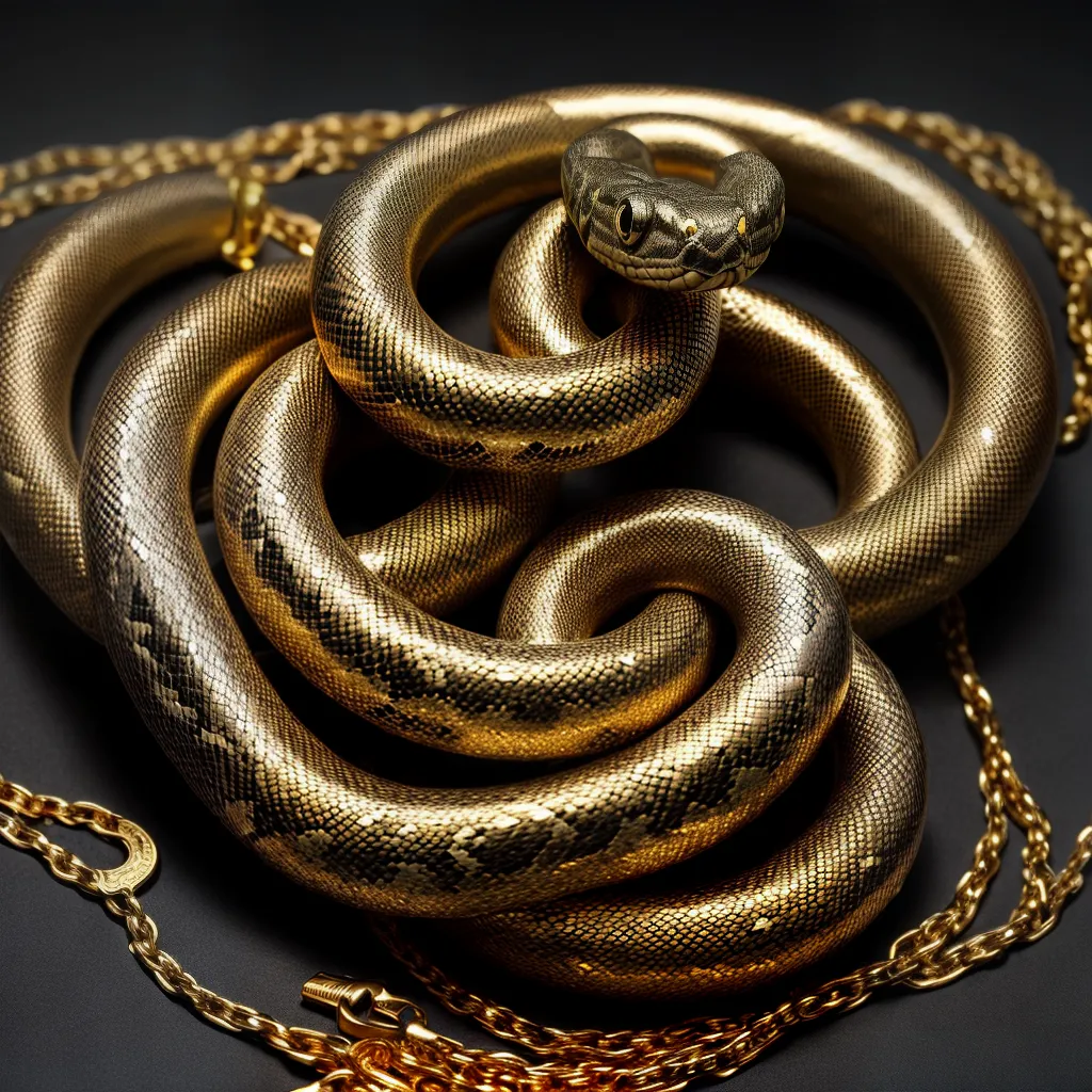 Desvendando Enigmas noturnos: Significado de Sonhar com Cobras e Dinheiro 4 Fotos cobra ouro ambicao medo